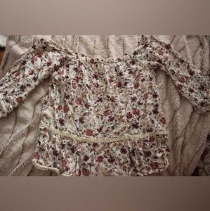 AE Off the Shoulder Floral Peplum Top